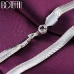 DOTEFFIL 925 Sterling Silver 16/18/20/22/24 Inch 6mm Flat Snake Chain Necklace For Women Man Fashion Wedding Party Charm Jewelry